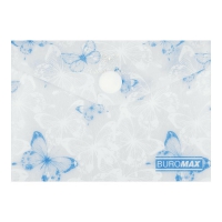 Папка-конверт А7 на кнопці, BUTTERFLY ARABESKI, напівпрозора, біла перламутрова Buromax BM.3923-31
