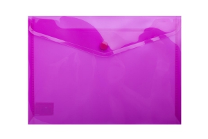 Папка-конверт, на кнопке, А5, глянцевый прозрачный пластик, фиолетовая Buromax BM.3936-07