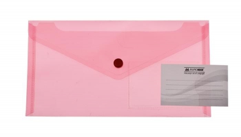 Папка-конверт на кнопке, DL (240х130мм) TRAVEL, красная Buromax BM.3938-05