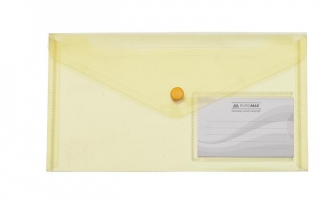 Папка-конверт на кнопке, DL (240х130мм) TRAVEL, желтая Buromax BM.3938-08