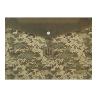 Папка-конверт на кнопці MILITARY, А4, непрозорий матовий, пластик, зелений Buromax BM.3943-04