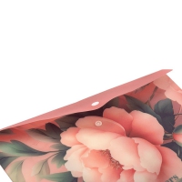 Папка-конверт А4 на кнопці, PEONY ARABESKI, напівпрозора, рожева Buromax BM.3943-10