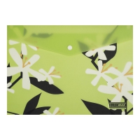 Папка-конверт А4 на кнопці, PLUMERIA ARABESKI, напівпрозора, салатова Buromax BM.3943-15
