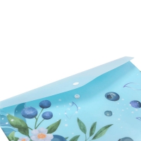 Папка-конверт А4 на кнопці, BLUEBERRY ARABESKI, напівпрозора, морська хвиля Buromax BM.3943-17