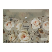 Папка-конверт А4 на кнопці, ROSES ARABESKI, напівпрозора, світло-сіра Buromax BM.3943-20