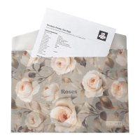 Папка-конверт А4 на кнопці, ROSES ARABESKI, напівпрозора, світло-сіра Buromax BM.3943-20