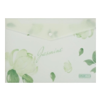 Папка-конверт А4 на кнопці, JASMINE ARABESKI, напівпрозора, м'ятна Buromax BM.3943-38