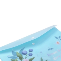 Папка-конверт А4 на кнопці, BLUEBERRY ARABESKI, напівпрозора,аквамарин Buromax BM.3943-52