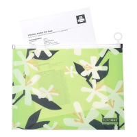 Папка-конверт А4 на zip-блискавці, PLUMERIA ARABESKI, напівпрозора, салатова Buromax BM.3948-15