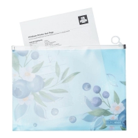 Папка-конверт А4 на zip-блискавці, BLUEBERRY ARABESKI, напівпрозора, морська хвиля Buromax BM.3948-17