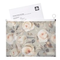 Папка-конверт А4 на zip-блискавці, ROSES ARABESKI, напівпрозора, світло-сіра Buromax BM.3948-20