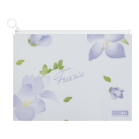 Папка-конверт А4 на zip-блискавці, FREESIA ARABESKI, напівпрозора, бузкова Buromax BM.3948-26