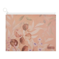 Папка-конверт А4 на zip-блискавці, PEACH ARABESKI, напівпрозора, персикова Buromax BM.3948-46