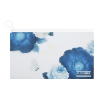 Папка-конверт DL на zip-блискавці, SHADES ARABESKI, напівпрозора, темно-синя Buromax BM.3949-03