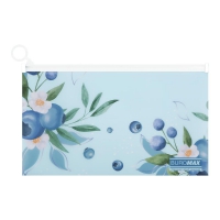 Папка-конверт DL на zip-блискавці, BLUEBERRY ARABESKI, напівпрозора, морська хвиля Buromax BM.3949-17
