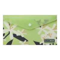 Папка-конверт DL на кнопці, PLUMERIA ARABESKI, напівпрозора, салатова Buromax BM.3952-15