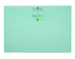 Папка-конверт на кнопке FAVOURITE, PASTEL, А4, мятная Buromax BM.3953-38