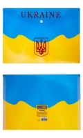 Папка-конверт на кнопці, А4, UKRAINE, ARABESKI, жовта Buromax BM.3955-08
