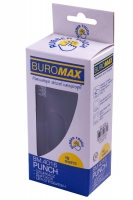 Дырокол пластиковый RUBBER TOUCH(до 10арк.), черный Buromax BM.4016-01