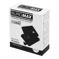 Дырокол металлический, JOBMAX, до 20 л., 110х90х75 мм, черный Buromax BM.4040-01