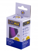 Степлер пластиковый RUBBER TOUCH мини до 15арк., (скобы № 24; 26), фиолетовый Buromax BM.4234-07