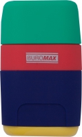 Резинка + точилка RAINBOW, RUBBER TOUCH, 2 отв., контейнер, пластик.корпус Buromax BM.4771