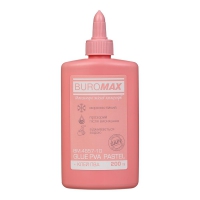 Клей ПВА 200 мл, PASTEL  , ковпачок-дозатор, рожевий Buromax BM.4857-10