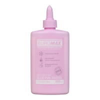 Клей ПВА 200 мл, PASTEL, колпачок-дозатор, сиреневый Buromax BM.4857-26