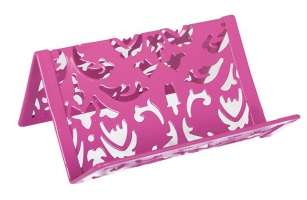 Подставка для визиток “Barocco” 100х97х47мм, металлическая, Buromax розовый BM.6226-10