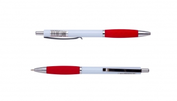 Ручка кулькова автоматична, 0,7 мм, червоний грип, пише синім Buromax BM.8232-05