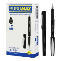 Ручка гелева STRONG 0.7 мм, з гумовим грипом, чорнило чорного кольору Buromax BM.8314-02