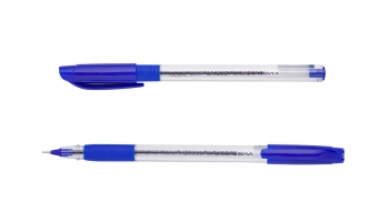 Ручка масляна SLIDE GRIP, 0,5 мм, гум. грип, тригр. корпус, сині чорнила Buromax BM.8351-01