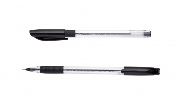 Ручка масляна SLIDE GRIP, 0,5 мм, гум. грип, тригр.корпус, чорні чорнила Buromax BM.8351-02