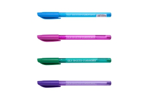 Ручка масляна SILK, 0.5 мм, тригр. корпус, сині чорнила Buromax BM.8358-01