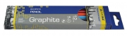 Карандаш графитовый НВ, ассорти, с белой. полосой, с ластиком, карт. коробка Buromax BM.8503
