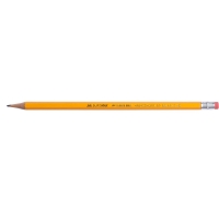 Олівець графітовий HB, жовтий, з гумкою, JOBMAX Buromax BM.8515