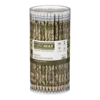 Олівець графітовий MILITARY, асорті, з гумкою, туба - 100 шт. Buromax BM.8528
