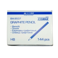 Олівець графітовий HB, жовтий, без гумки, JOBMAX Buromax BM.8537