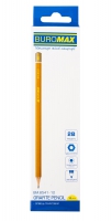Олівець графітовий PROFESSIONAL 2B, жовтий, без гумки, коробка 12шт. Buromax BM.8541-12
