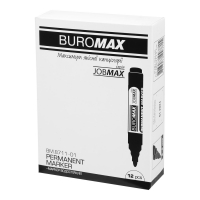 Маркер водост., черный, JOBMAX, 2-4 мм, масляное основание Buromax BM.8711-01