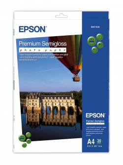 Папір Epson A4 Premium Semigloss Photo Paper, 20арк. C13S041332
