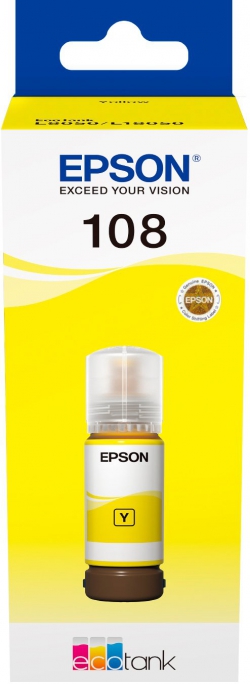 Контейнер c чернилами Epson 108 EcoTank L8050/L18050 yellow C13T09C44A