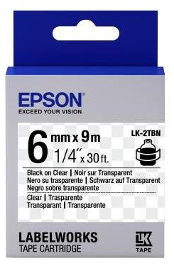 Картридж зі стрічкою Epson LK2TBN принтерів LW-300/400/400VP/700 Clear Blk/Clear 6mm/9m C53S652004