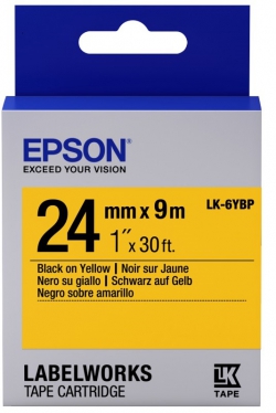 Картридж зі стрічкою Epson LK6YBP принтерів LW-700 Pastel Blk/Yell 24mm/9m C53S656005