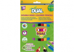 Карандаши цветные "DUAL", 18 шт., двусторонние, треугольные COOLFORSCHOOL CF15156