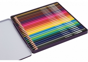 Олівці кольорові "Premium", 24 кольори, шестигранні, в металевій коробці COOLFORSCHOOL CF15174