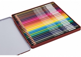Олівці кольорові "Premium", 24 кольори, тригранні, в металевій коробці COOLFORSCHOOL CF15180