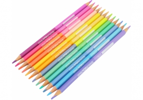 Олівці кольорові двосторонні преміум "PASTEL" тригранні, 24 кольори COOLFORSCHOOL CF15187