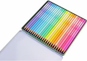 Карандаши цветные премиум "PASTEL" трехгранные, 24 цвета, в металлической коробке COOLFORSCHOOL CF15189