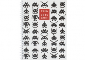Блокнот "Pixel: Lets Go!" А5 (150х200), пластикова обкладинка, спіраль, 60 арк., клітинка COOLFORSCHOOL CF21213-08